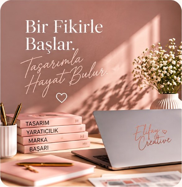 Elifay Creative tasarım stüdyosu çalışma masası